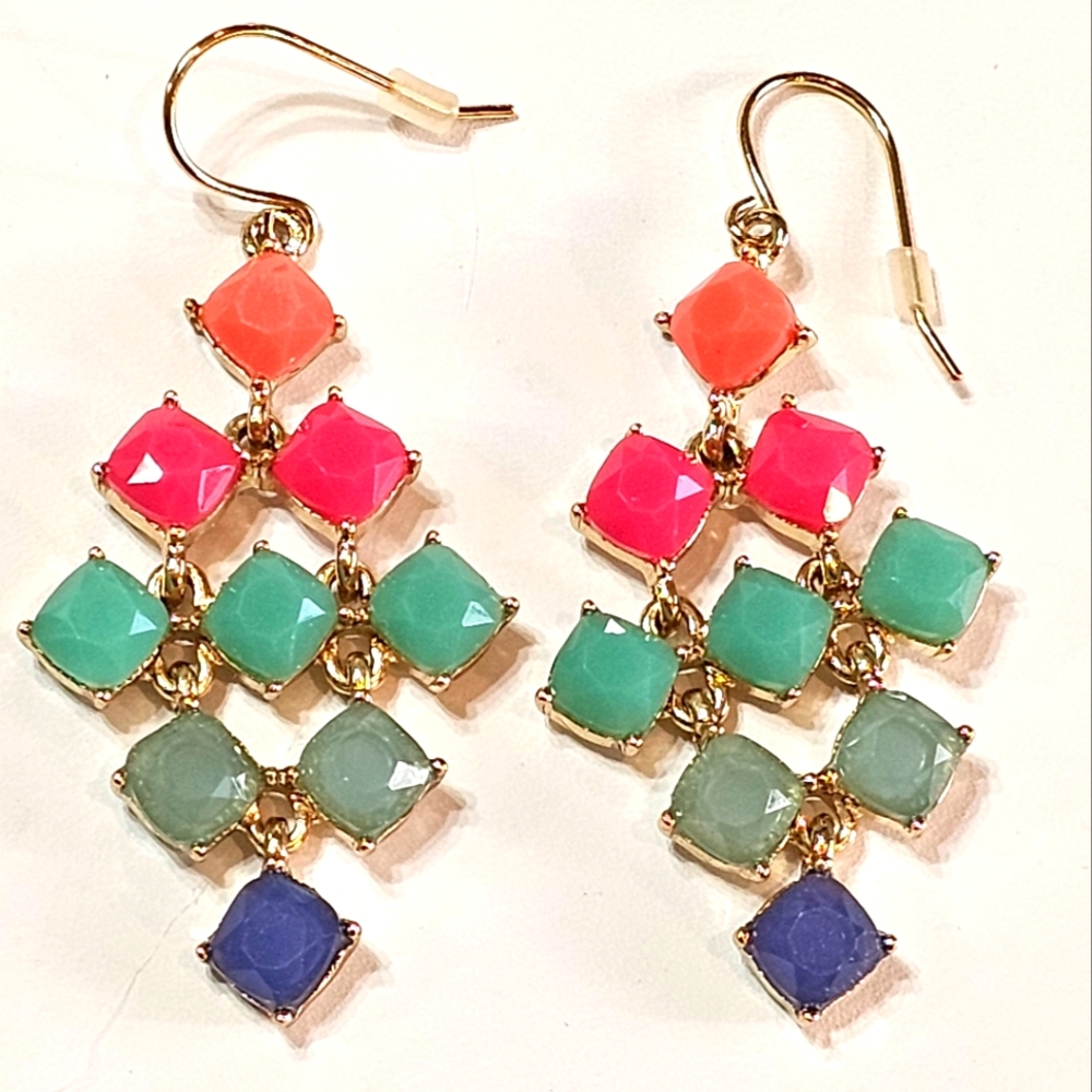 Kenneth Cole New York Citrus Slice Geometric Chandelier Earrings